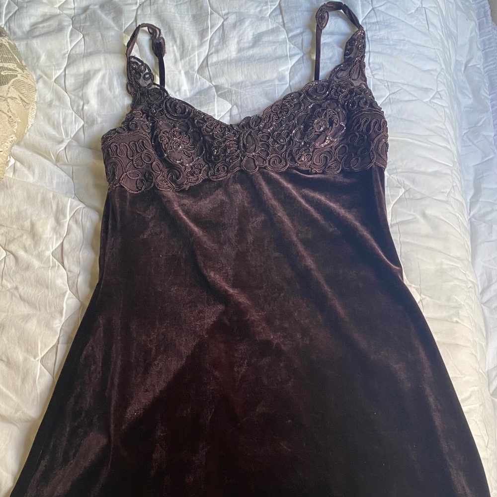 thrifted brown slip dress vintage like
